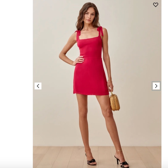 Reformation Dresses & Skirts - Reformation Annabell dress in Rhubarb (dark Pink)